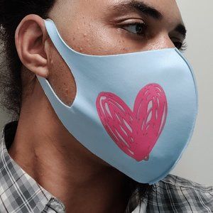 Red heart Blue mask